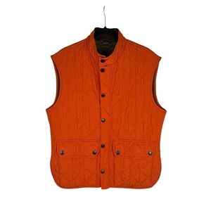 Barbour Lowerdale Quilted Gilet Vest Orange Men's XL
